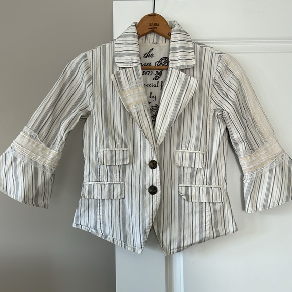 VTG Johnny Was The Melissa Blazer by 3J Workshop Lace Trim Fitted Metal Snaps - Picture 1 of 14